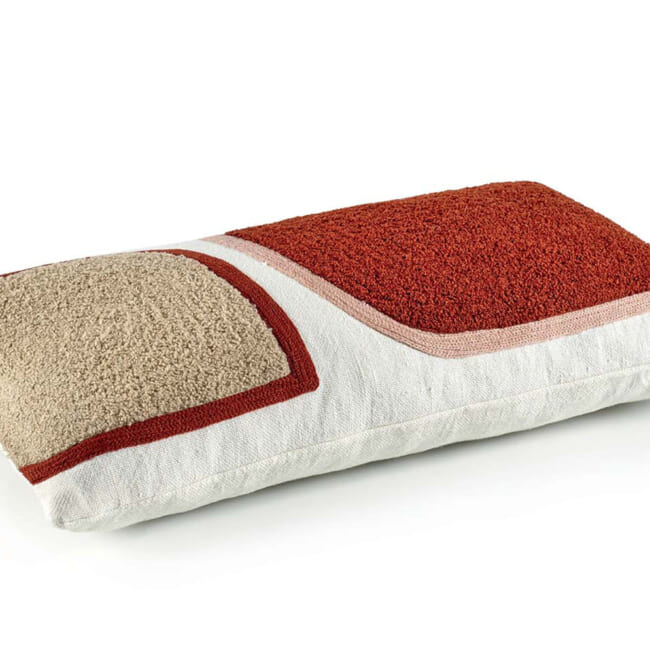 【海外取寄品】ELITIS(エリティス) Broceliande クッション(Rouge vernis) 50x25cm 中材付