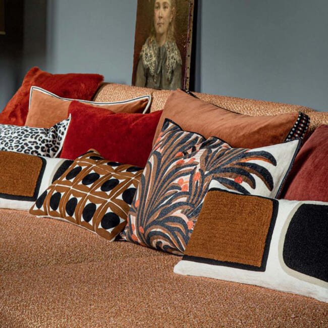 【海外取寄品】ELITIS(エリティス) Broceliande クッション(Tabac) 50x25cm 中材付