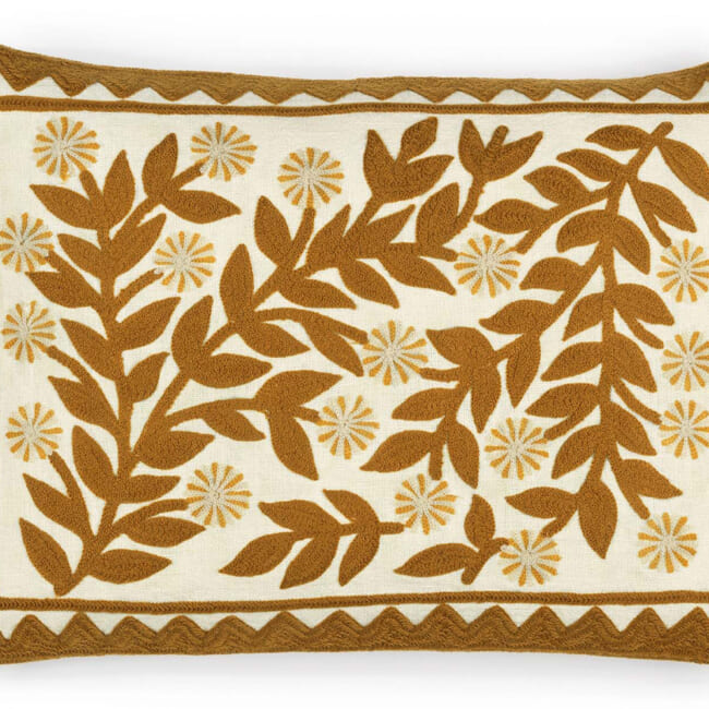 【海外取寄品】ELITIS(エリティス) Canopee クッション(Safran) 55x40cm 中材付