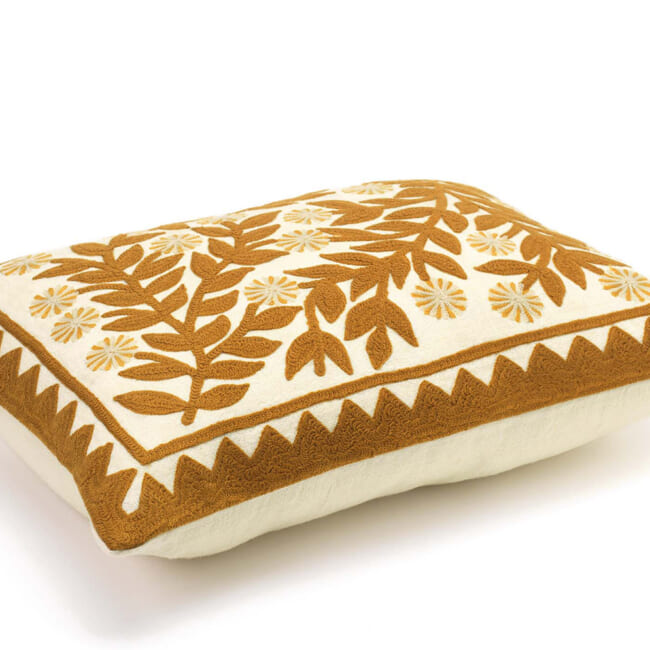 【海外取寄品】ELITIS(エリティス) Canopee クッション(Safran) 55x40cm 中材付