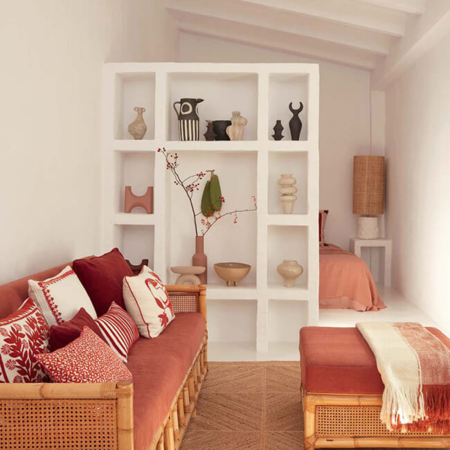 【海外取寄品】ELITIS(エリティス) Canopee クッション(Grenadine) 55x40cm 中材付