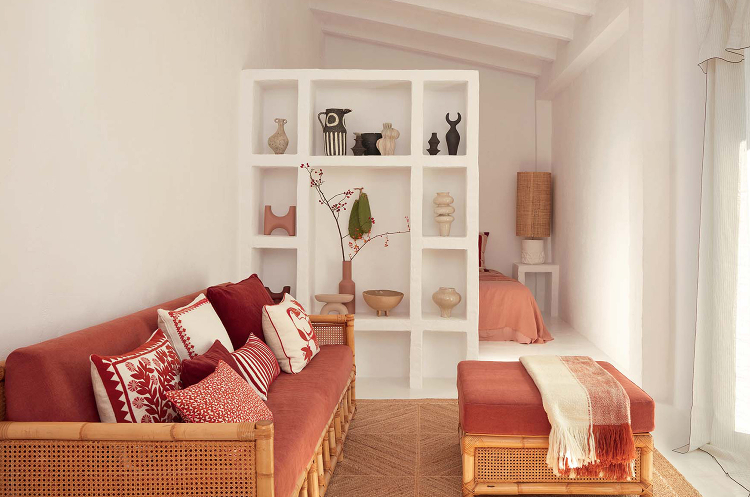 【海外取寄品】ELITIS(エリティス) Canopee クッション(Grenadine) 55x40cm 中材付