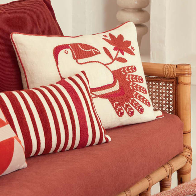 【海外取寄品】ELITIS(エリティス) Cristobal クッション(Grenadine) 55x40cm 中材付