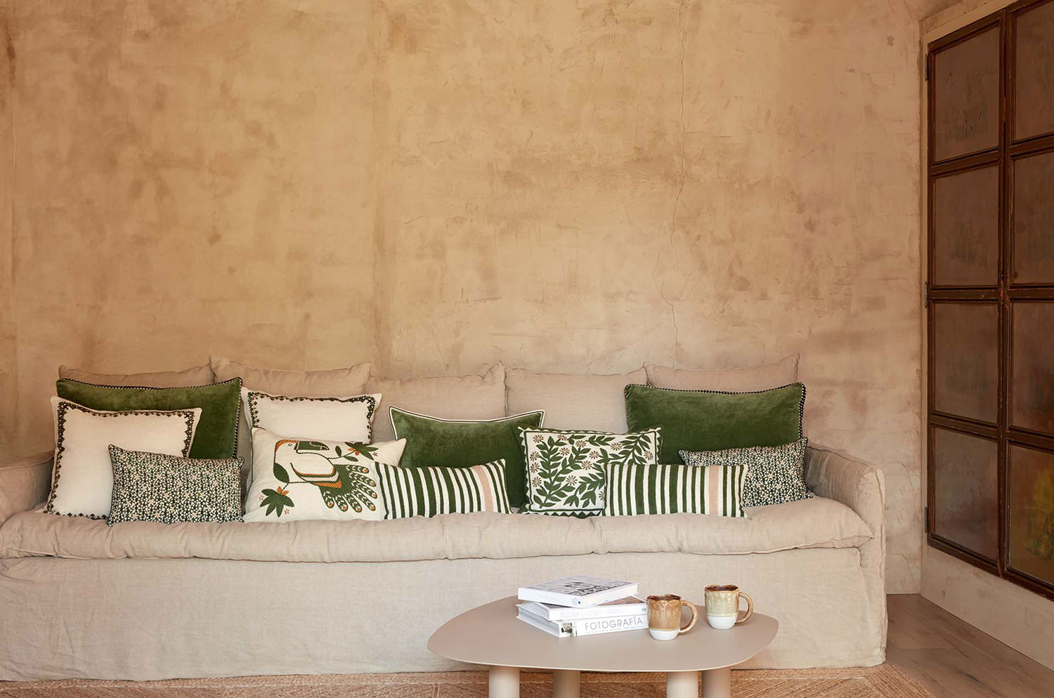 【海外取寄品】ELITIS(エリティス) Cristobal クッション(Figuier) 55x40cm 中材付