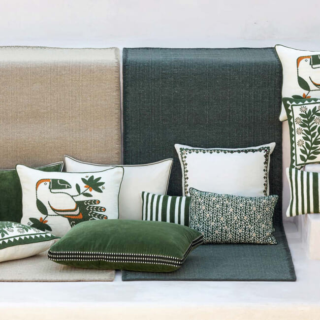 【海外取寄品】ELITIS(エリティス) Cristobal クッション(Figuier) 55x40cm 中材付