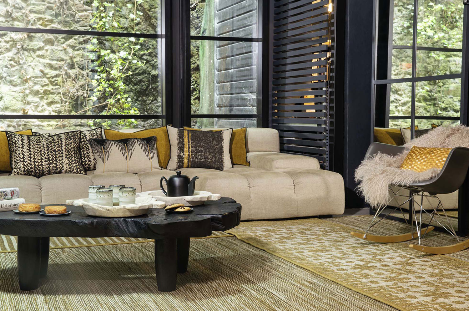 【海外取寄品】ELITIS(エリティス) Josephine クッション(Night & day) 55x40cm 中材付