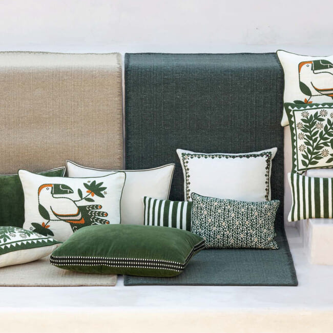 【海外取寄品】ELITIS(エリティス) Maya クッション(Figuier) 50x50cm 中材付