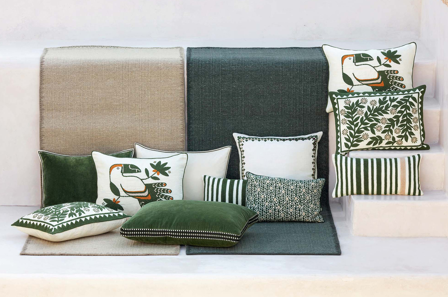 【海外取寄品】ELITIS(エリティス) Maya クッション(Figuier) 50x50cm 中材付