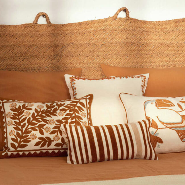 【海外取寄品】ELITIS(エリティス) Monterrey クッション(Safran) 50x25cm 中材付