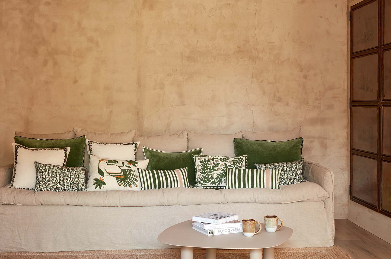 【海外取寄品】ELITIS(エリティス) Monterrey クッション(Figuier) 50x25cm 中材付