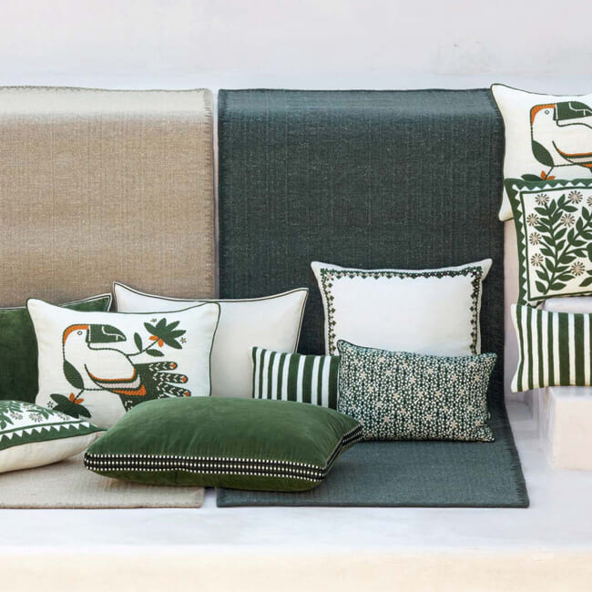 【海外取寄品】ELITIS(エリティス) Monterrey クッション(Figuier) 50x25cm 中材付