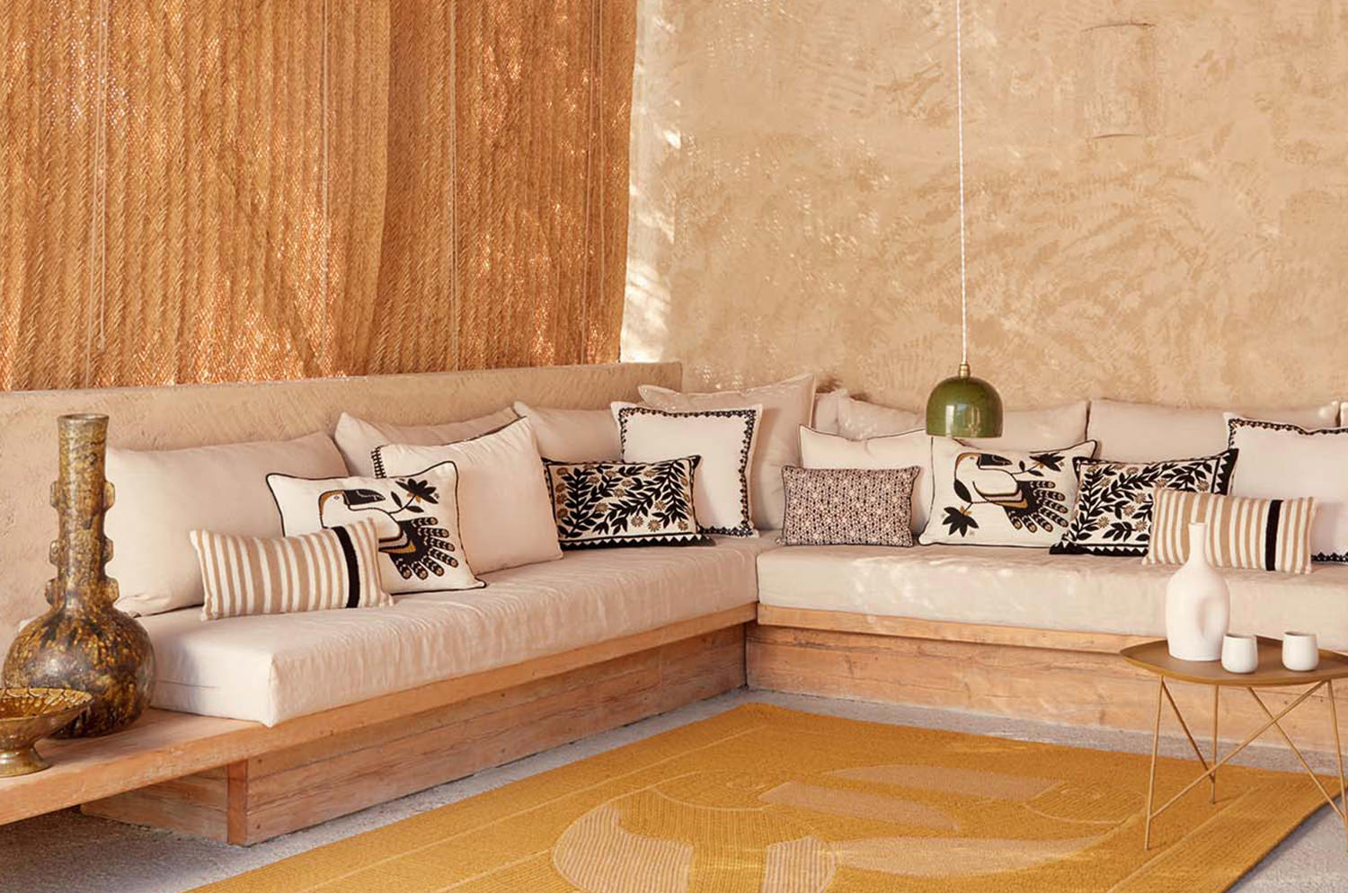 【海外取寄品】ELITIS(エリティス) Monterrey クッション(Réglisse) 50x25cm 中材付