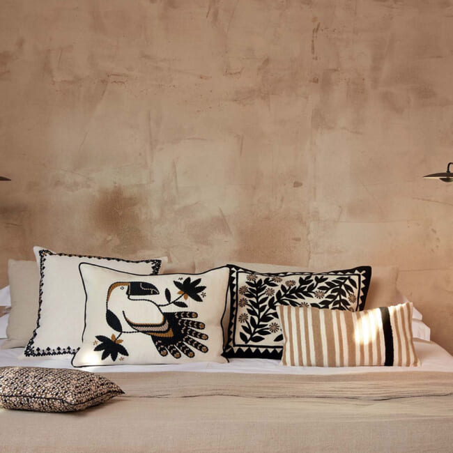 【海外取寄品】ELITIS(エリティス) Monterrey クッション(Réglisse) 50x25cm 中材付