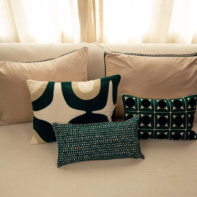 【海外取寄品】ELITIS(エリティス) Nirvana クッション(Kaki) 55x40cm 中材付