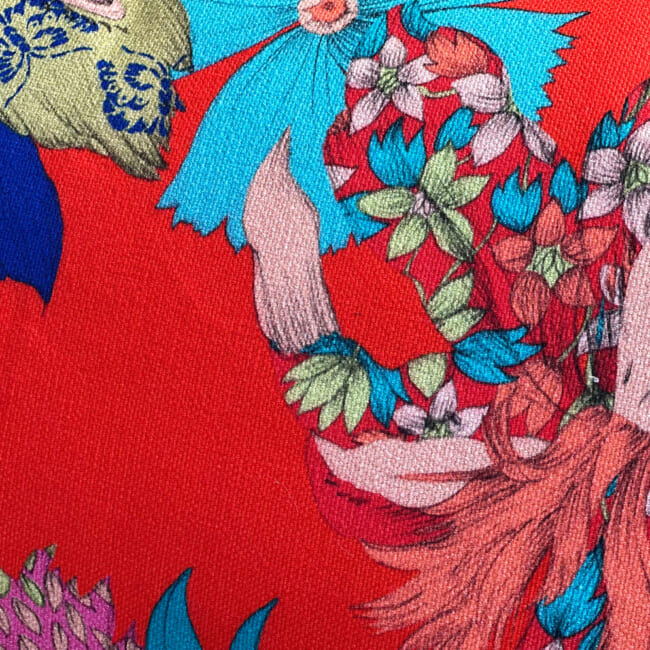 The French cotton コットン100% French＆Italian キモノフラワー クッションカバー 45×45cm