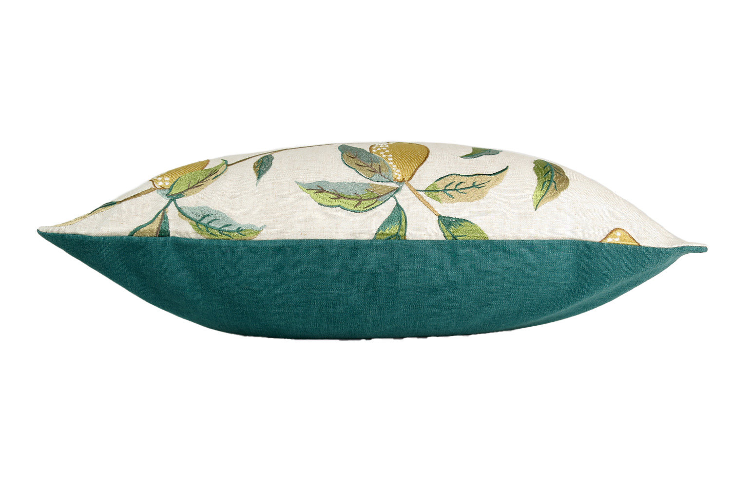 The MORRIS ウイリアムモリス レモンツリー 刺繍クッション(ブルーグリーン) 50×35cm 中材付