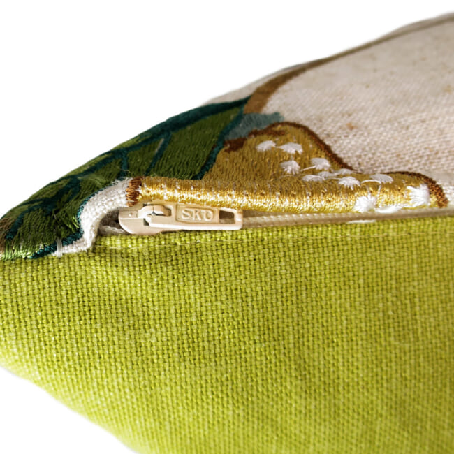 The MORRIS ウイリアムモリス レモンツリー 刺繍クッション(ライトグリーン) 50×35cm 中材付