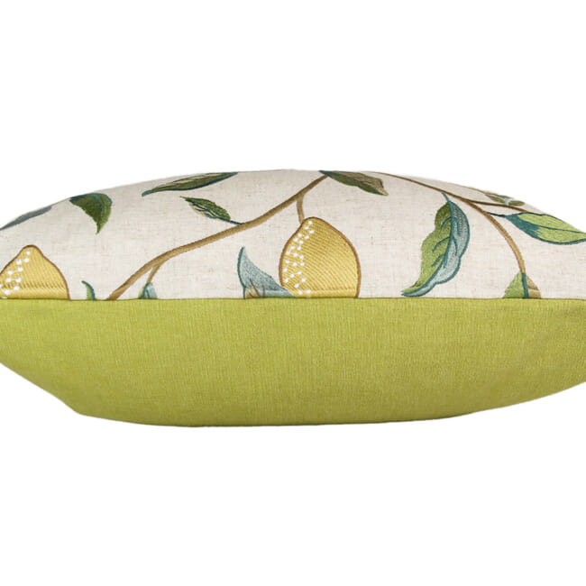 The MORRIS ウイリアムモリス レモンツリー 刺繍クッション(ライトグリーン) 50×35cm 中材付