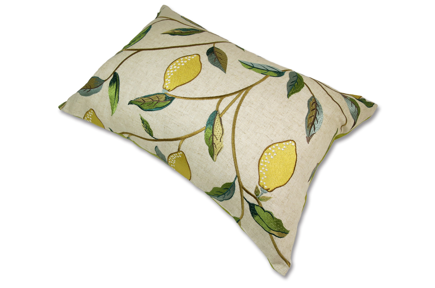 The MORRIS ウイリアムモリス レモンツリー 刺繍クッション(ライトグリーン) 50×35cm 中材付