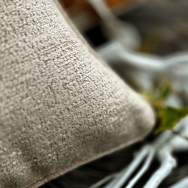 The Noble ソフトノーブルベルベット パイピング付クッションカバー(Oatmeal) 50×50cm