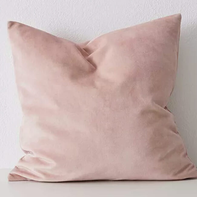 The PrintedVelvet プリントベルベット クッションカバー(Baby Pink) 50×50cm