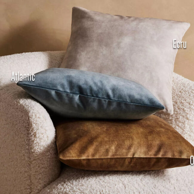 The PrintedVelvet プリントベルベット クッションカバー(Ecru) 50×50cm