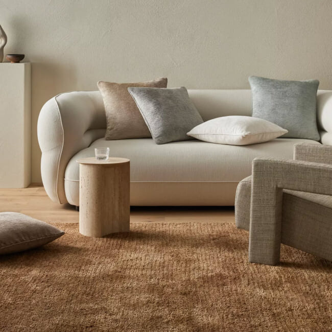 The Noble ソフトグロウベルベット パイピング付クッションカバー(Chateau) 50×50cm