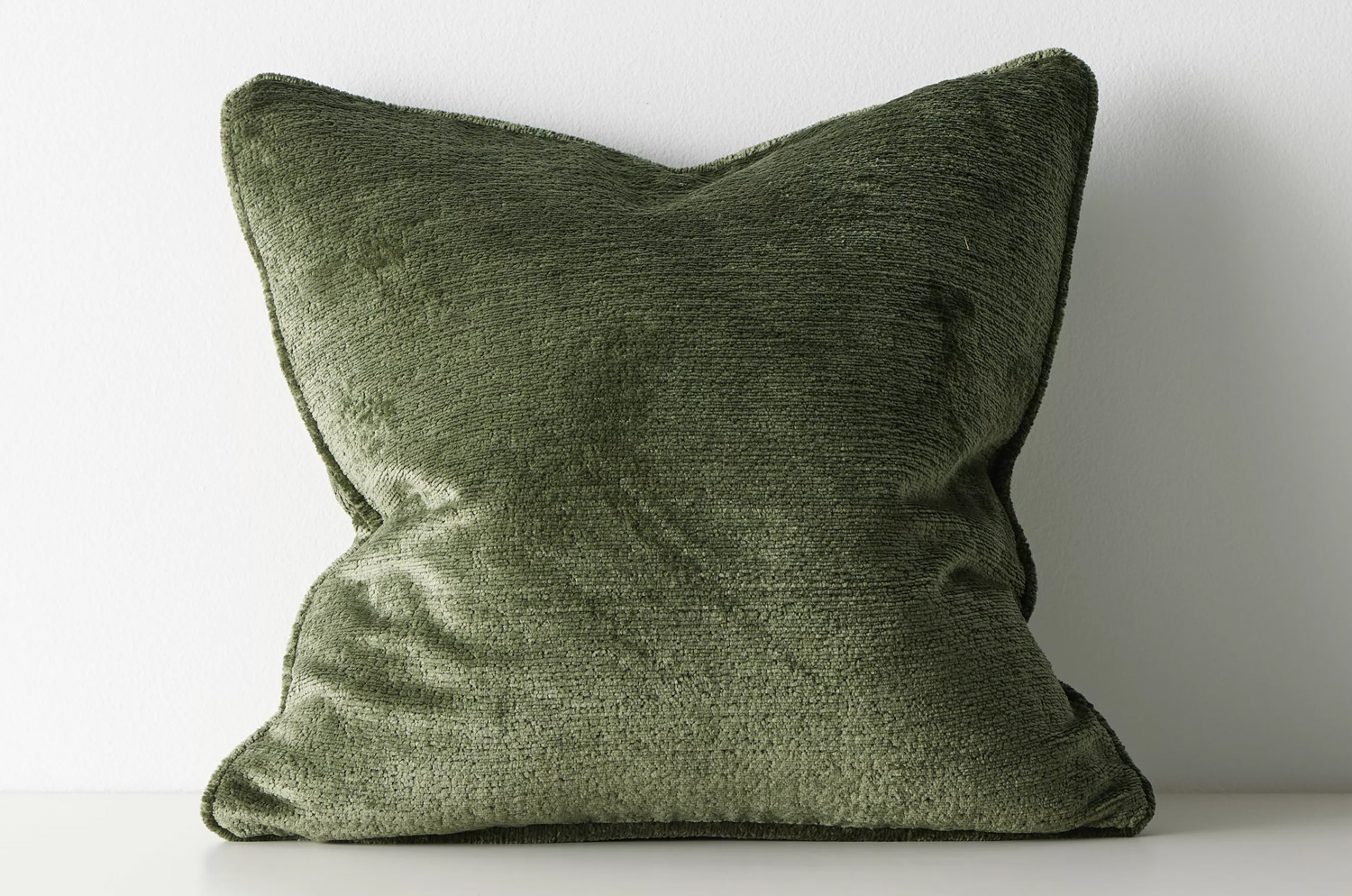 The Noble ソフトグロウベルベット パイピング付クッションカバー(Forest) 50×50cm