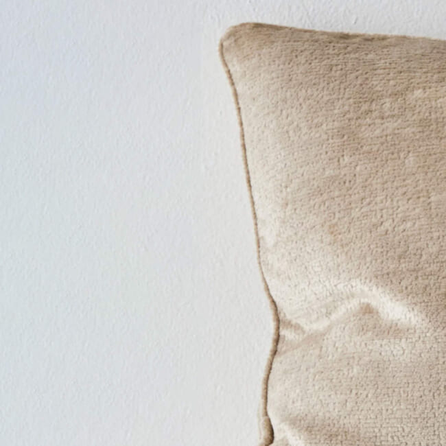 The Noble ソフトグロウベルベット パイピング付クッションカバー(Oatmeal) 50×50cm