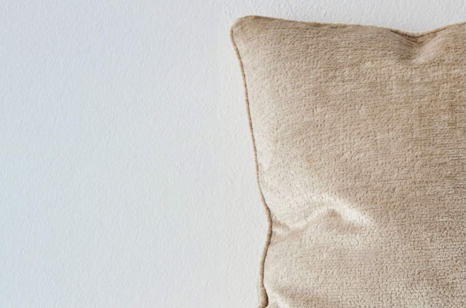 The Noble ソフトグロウベルベット パイピング付クッションカバー(Oatmeal) 50×50cm