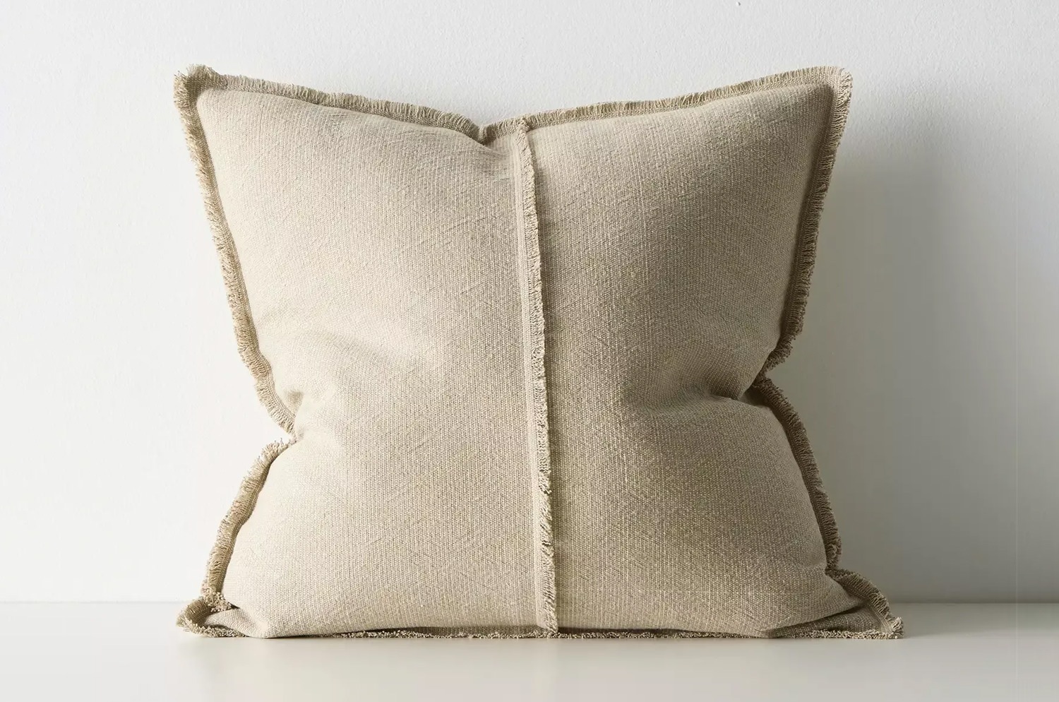 The Pure Fringe 自然素材フリンジ付きクッションカバー リネン&コットン (Natural) 50×50cm