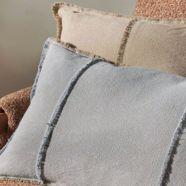 The Pure Fringe 自然素材フリンジ付きクッションカバー リネン&コットン (Natural) 50×50cm