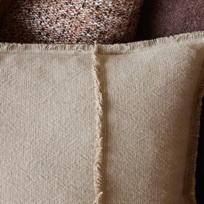 The Pure Fringe 自然素材フリンジ付きクッションカバー リネン&コットン (Natural) 50×50cm
