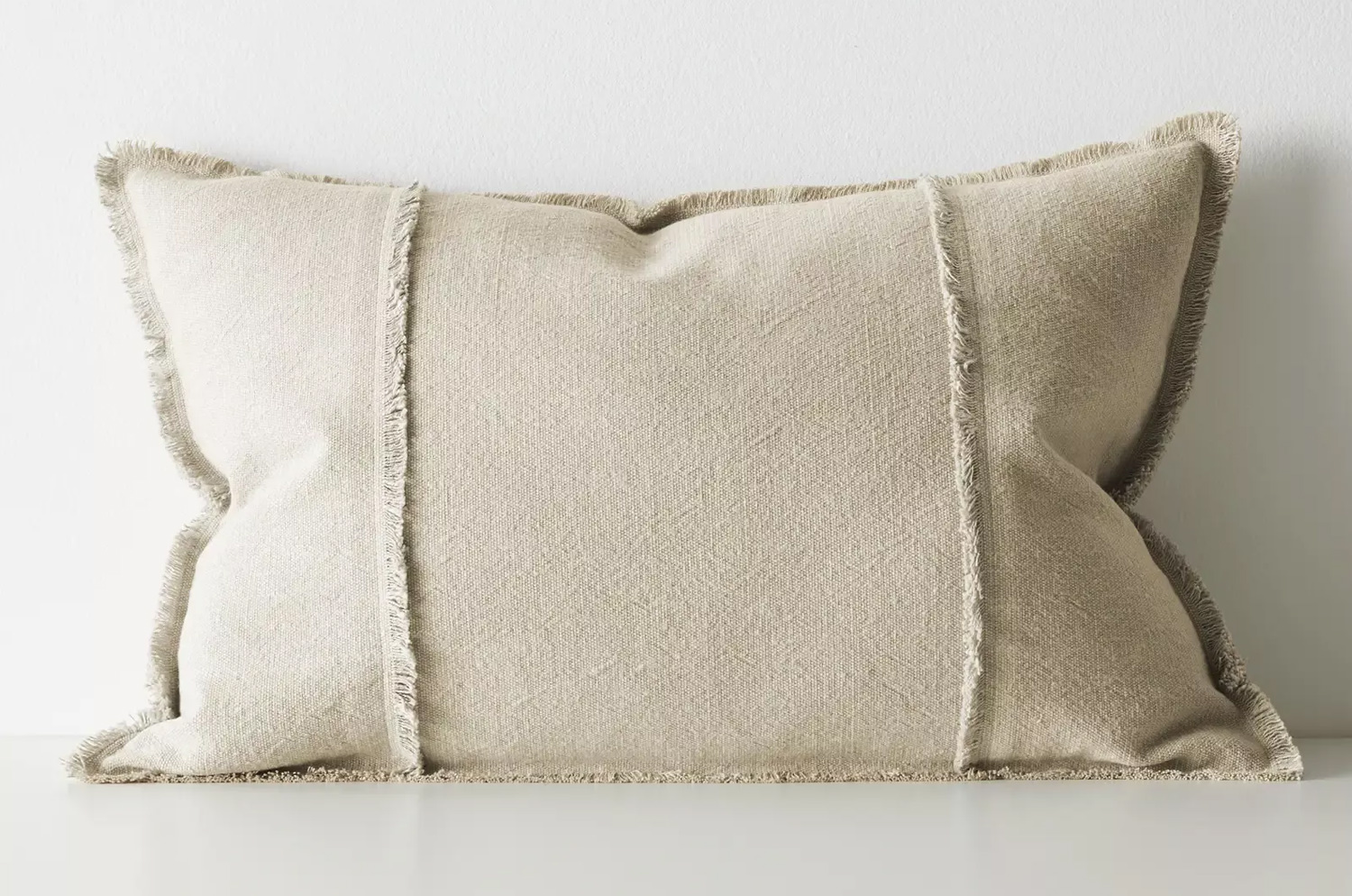 The Pure Fringe 自然素材フリンジ付きクッション リネン&コットン (Natural) 60×40cm 中材付