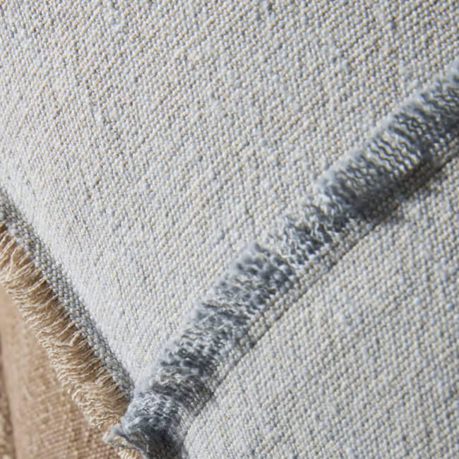 The Pure Fringe 自然素材フリンジ付きクッションカバー リネン&コットン (PaleBlueGray) 50×50cm