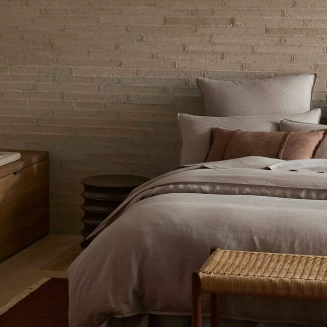 The Pure Fringe 自然素材フリンジ付きクッション リネン&コットン (Rusty) 60×40cm 中材付