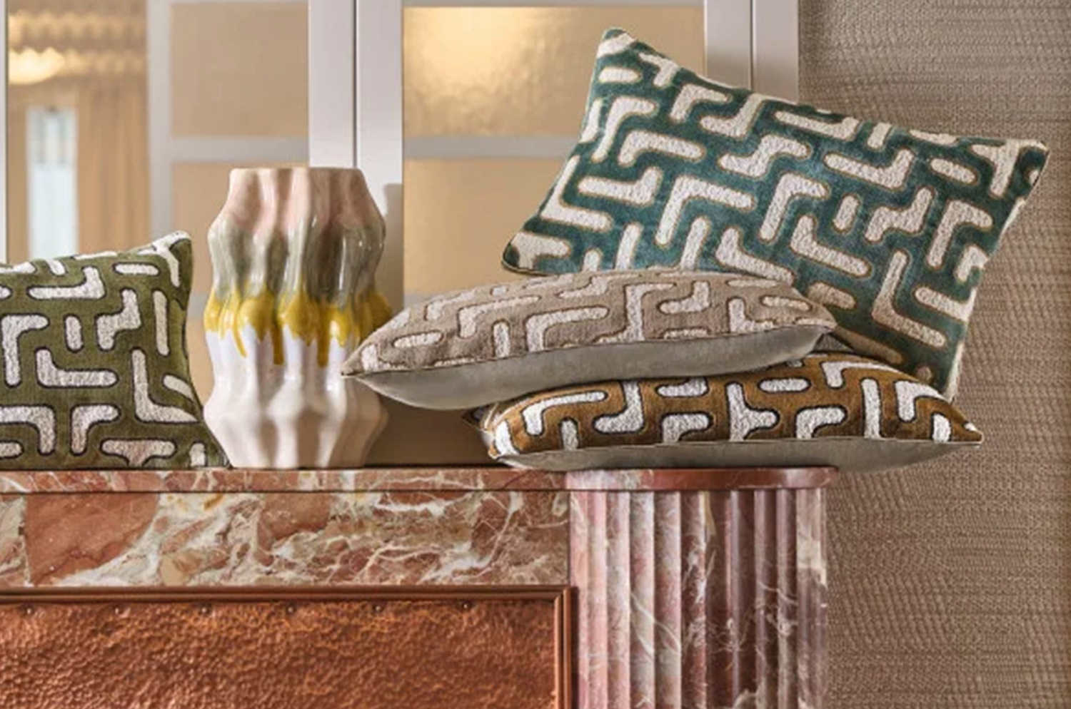 【海外取寄品】CASAMANCE BRYCE ブライス クッションカバー(Celadon) 50×30cm