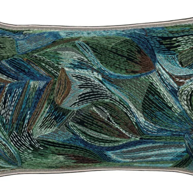【海外取寄品】CASAMANCE IRIDIS イリディス クッションカバー(Multico bleu) 50×30cm
