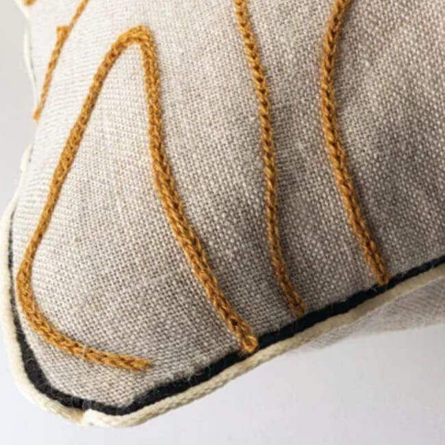 【海外取寄品】CASAMANCE LOMASI ロマシ クッションカバー(Ocre naturel) 60×40cm