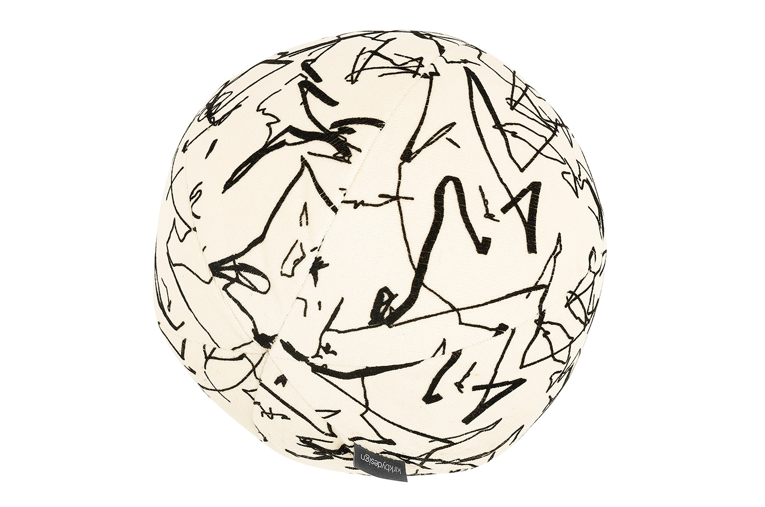 【海外取寄品】kirkbydesign(カークビー・デザイン) Scribble クッション(Monochrome) 直径35cm 中材付