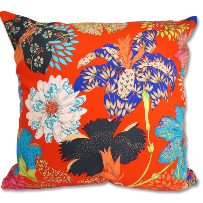 The French cotton コットン100% French＆Italian キモノフラワー クッションカバー 45×45cm