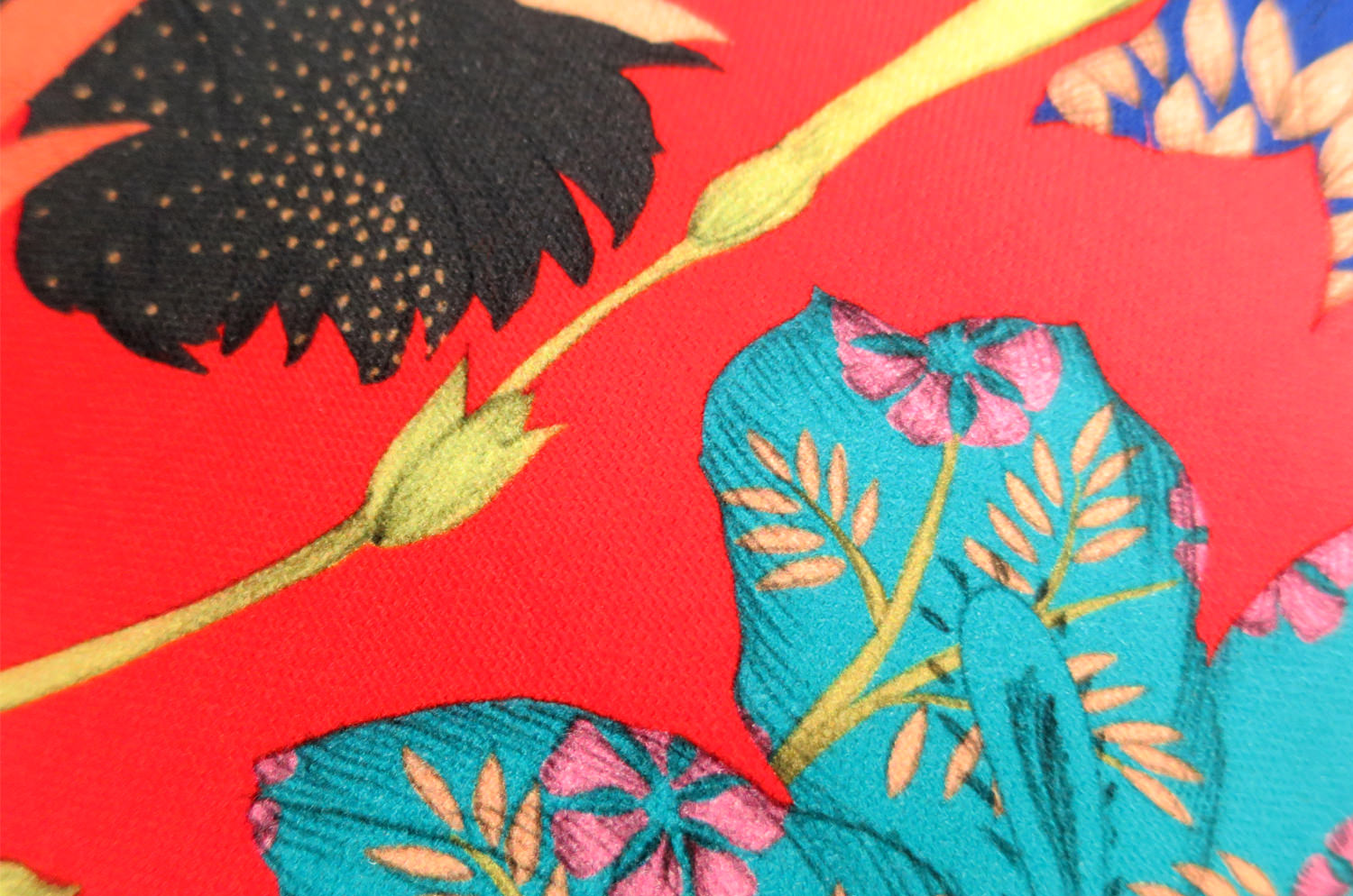 The French cotton コットン100% French＆Italian キモノフラワー クッションカバー 45×45cm