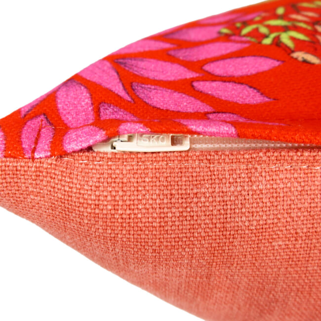 The French cotton コットン100% French＆Italian キモノフラワー クッションカバー 45×45cm