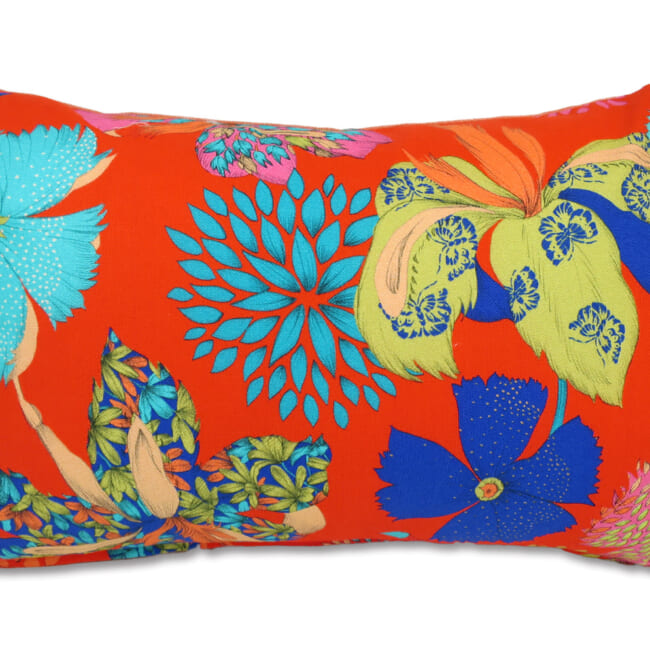 The French cotton コットン100% French＆Italian キモノフラワー クッション 45×30cm 中材付