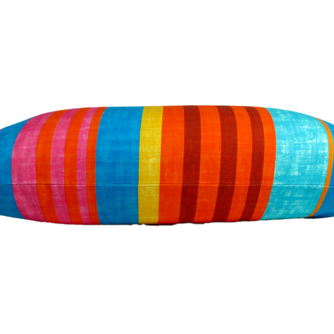 The French cotton マルチストライプ フレンチコットン100% クッション 65×32cm 中材付