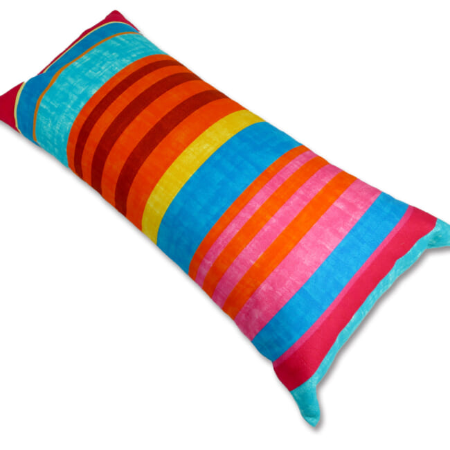 The French cotton マルチストライプ フレンチコットン100% クッション 65×32cm 中材付