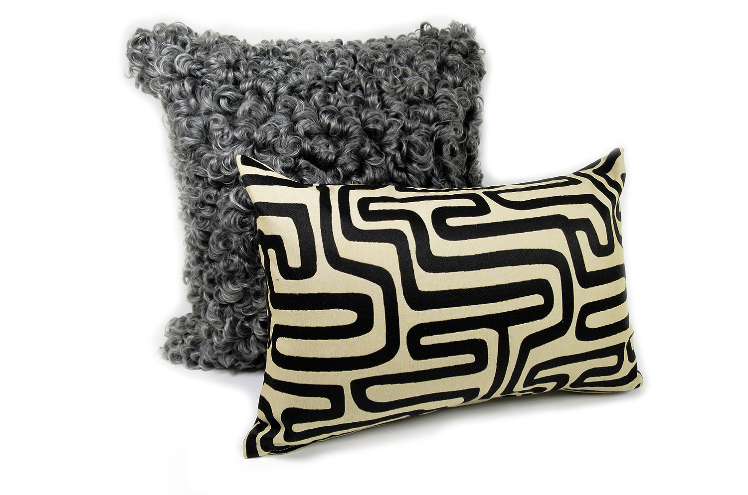 The Organic Maze 迷路柄 スタイルジャガード クッション 45×30cm 中材付